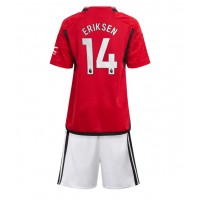 Koszulka piłkarska Manchester United Christian Eriksen #14 Strój Domowy dla dzieci 2023-24 tanio Krótki Rękaw (+ Krótkie spodenki)